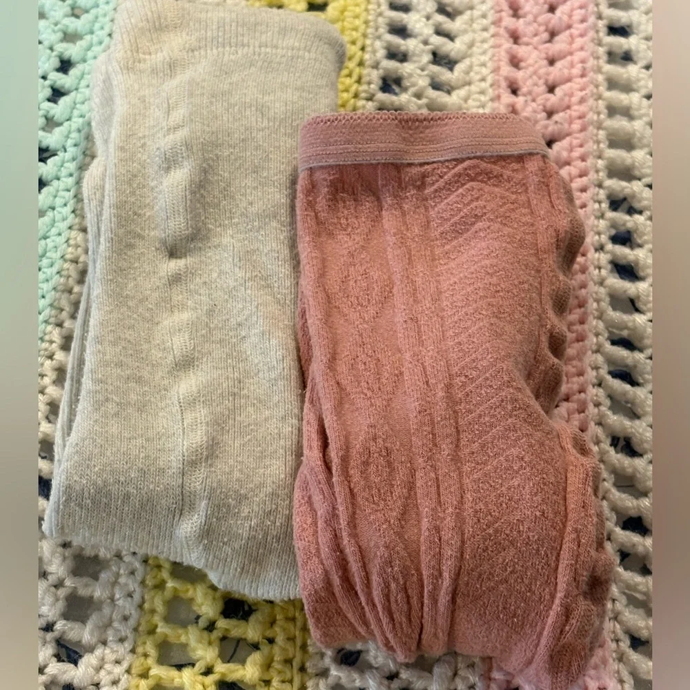 FREE WITH PURCHASE! Two Pairs Hanna Andersson Girls’ Tights, Size 120 & 130/140